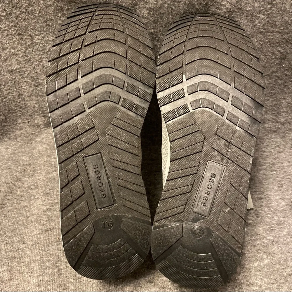 Mens‎ Gray and Black Low-Top Sneakers with Cushioned Sole George 10.5